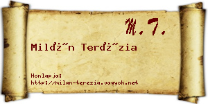 Milán Terézia névjegykártya
