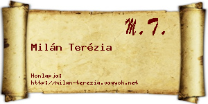 Milán Terézia névjegykártya